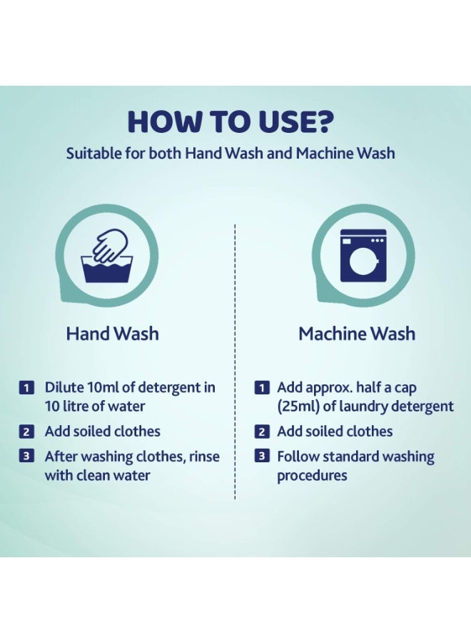 Chicco Baby Liquid Laundry Detergent, 5X Stain & Germ Fighter, Kills 99% Of Germs, Dermatologically Tested For Effective & Gentle Cleaning, Fresh Spring (1 L) - Image 4